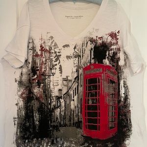 Fun T-shirt. 100% cotton, highlighting London. Size 1X.  $12.00